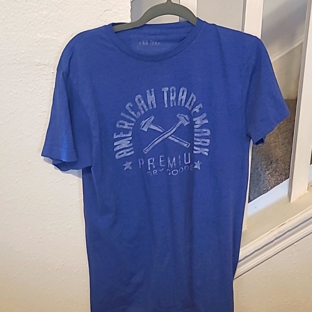 M American Trademark blue tee